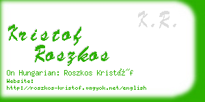 kristof roszkos business card